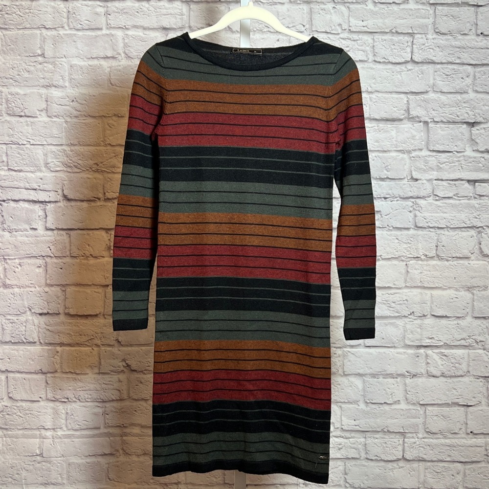 Lacoste Multicolor Striped Sweater Dress Women's Size 36 (S)